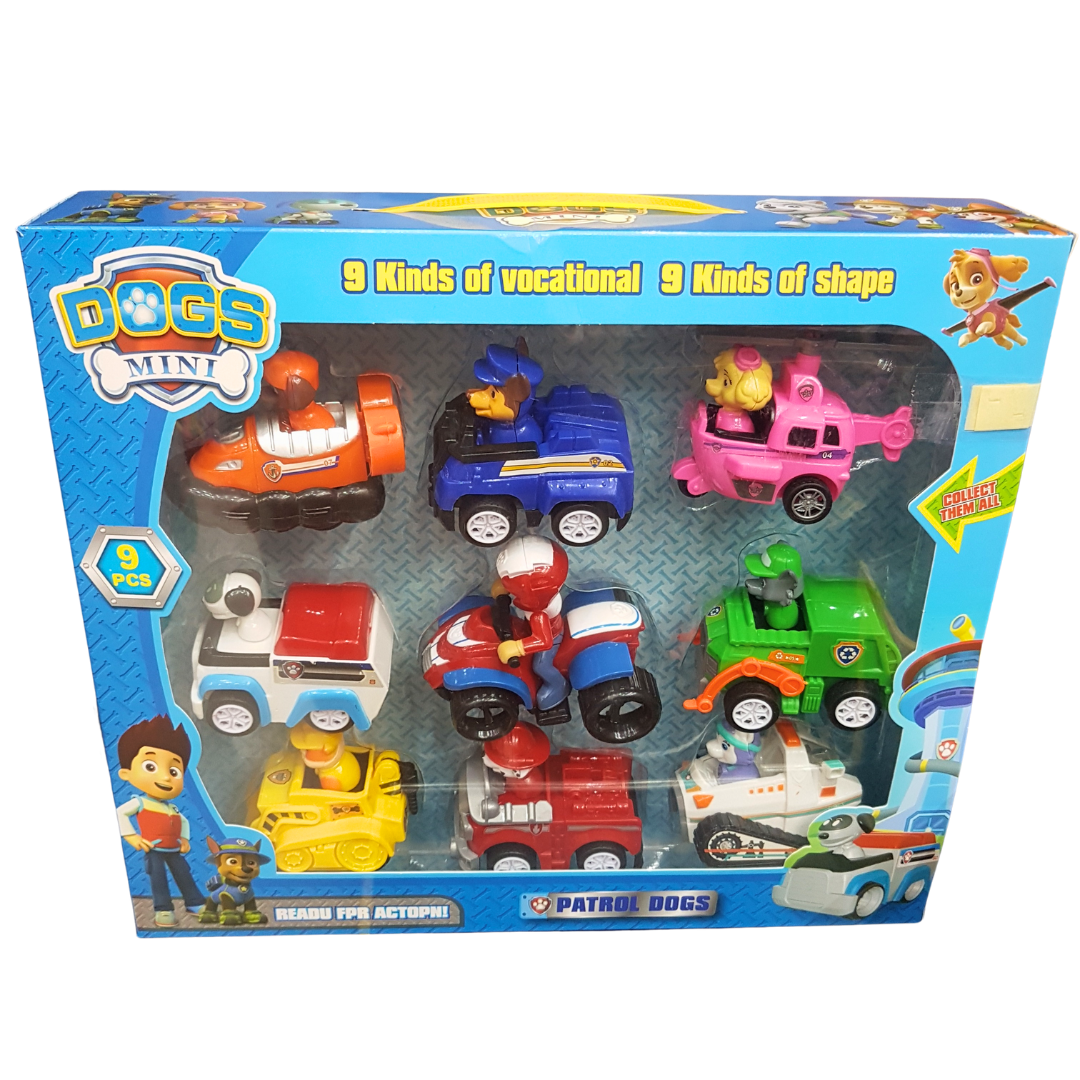 Paw Patrol Ultimate Rescue Cars Set - 9 Character Vehicles Featuring Marshall, Rocky, Zuma, Ryder, Chase, Rubble, Skye, Everest & Robo-Dog - Perfect Gift for Action Figure Enthusiasts, Ages 3+