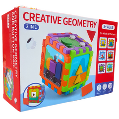 Creative Geometry 2-in-1 Colorful Mushroom Studs – Cognitive Enlightenment & Spatial Structure Learning Toy for Ages 3+ with Six Unique Patterns