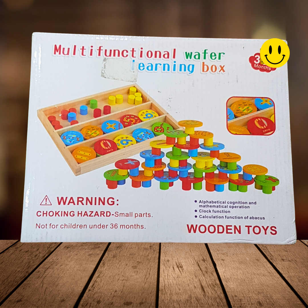 Multifunctional Wafer Learning Box - Early Education Wooden Toy Set