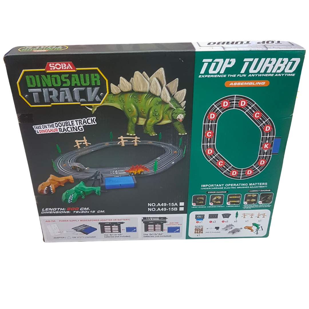 Top Turbo Dinosaur Track - Prehistoric Dual Racing Set, Ages 8+