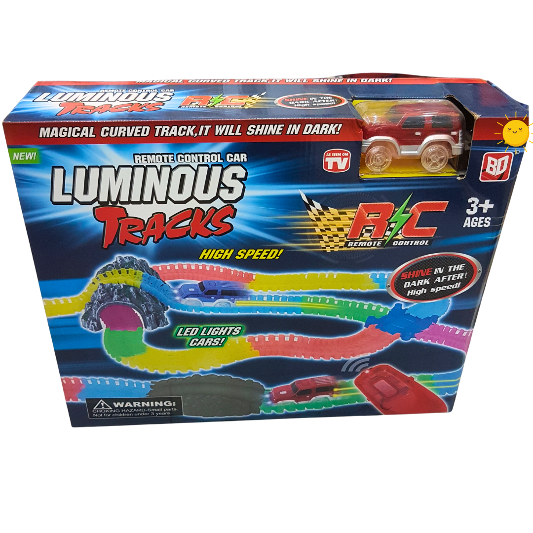 Luminous Tracks RC Racing Set - Glow-in-the-Dark Fun for Kids 3+