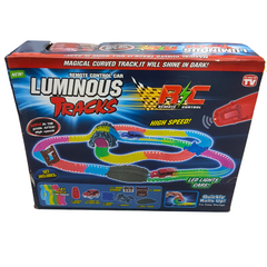 Luminous Tracks RC Car Set - 202 Piece Glow-in-the-Dark Magic Track with High-Speed LED Vehicles