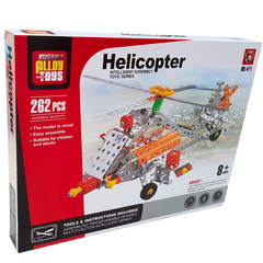 262-Piece Assembly Alloy Helicopter Toy Kit - Intelligent Building Set for Kids 8+ & Adults - Educational & Fun