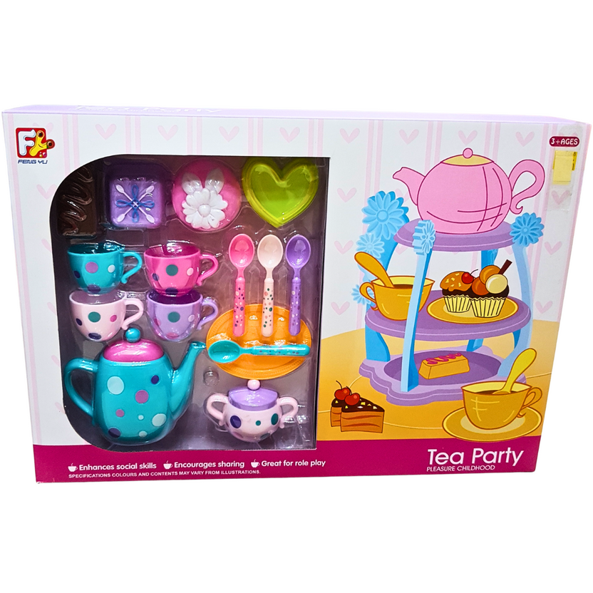 Enchanting Kids Tea Party Set - Foster Social Skills and Creativity with Role-Play Fun Best Gift for Girls Ages 3 and Up Main image