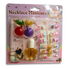 Princess Necklace Manicure Nail Art Set for Girls Ages 4+ - Sparkling DIY Nail Design Kit