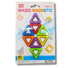 Colorful Magic Magnetic Triangle Set - 8 Unique Size Pieces for Creative Building & Learning, Suitable for Ages 3+