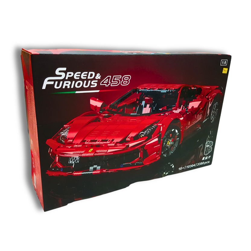 Speed and Furious 458  ,  Model #10304 , 3380 pcs 1:8 Scale Bricks Model Car Main image