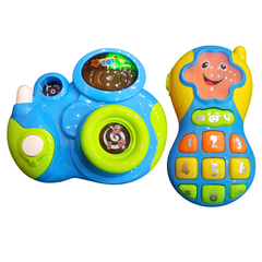 Bright & Fun Musical Learning Set - Interactive Toy Camera & Cellphone with Lights and Sounds for Toddlers