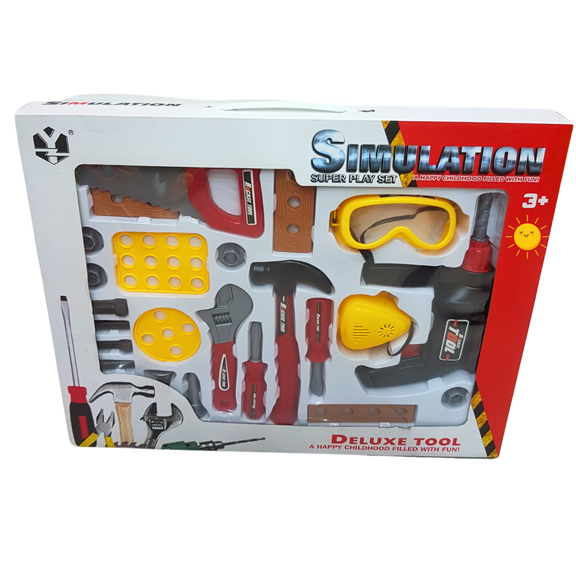 Simulation Super Play Set - Deluxe Kids Tool Kit - Pretend Play Construction Toys for Young Builders Main image