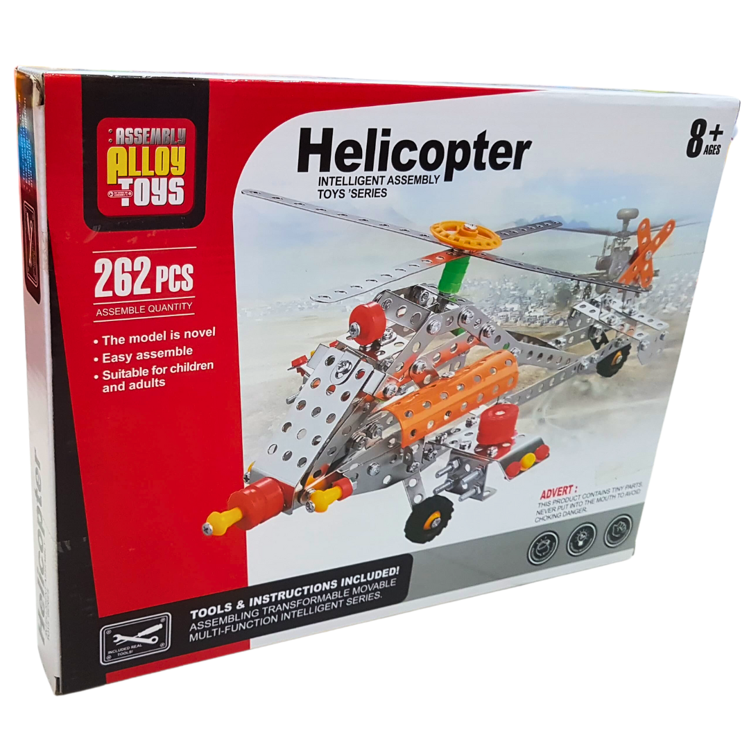 262-Piece Assembly Alloy Helicopter Toy Kit - Intelligent Building Set for Kids 8+ & Adults - Educational & Fun Secondary image
