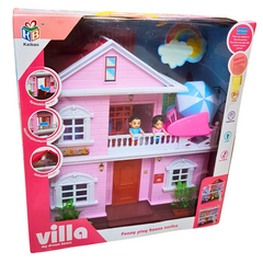 Villa My Dream House - Deluxe Doll House for Girls (Ages 3 and Up) Complete with Bedroom, Dining Room, Clean Zone, Outdoor Shade, Play Area, and Bathroom  Perfect Gift  New Arrival with Lights and Sound  Dazzling Colored Lights Included