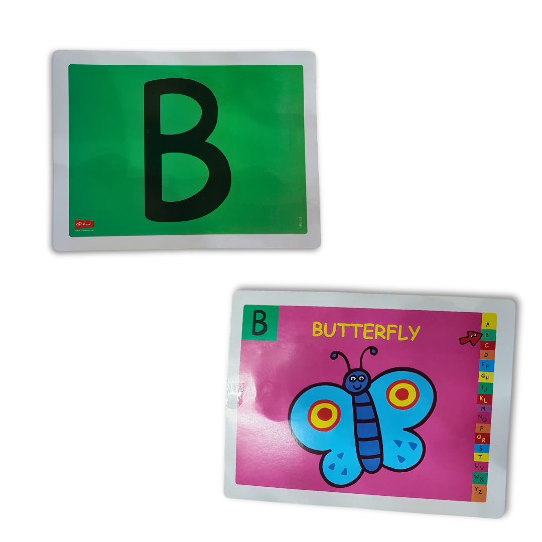 ABC 26-Piece Flash Cards Set - Vibrant & Colorful Educational Aid for Kindergarten Early Language Skill Development