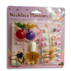 Princess Necklace Manicure Nail Art Set for Girls Ages 4+ - Sparkling DIY Nail Design Kit