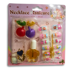 Princess Necklace Manicure Nail Art Set for Girls Ages 4+ - Sparkling DIY Nail Design Kit