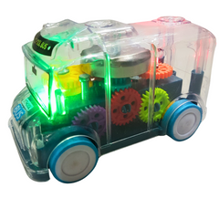 Illuminate & Learn: Transparent Gear School Bus - Educational Light-Up Toy for Kids each sold separately