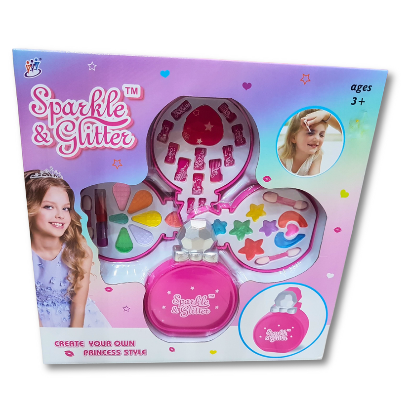 Princess Glam: Sparkle & Glitter Makeup Set for Little Girls (3+) - Fun Styling, Unputdownable Play, Complete with Lovely Bag & Various Cosmetics! Main image