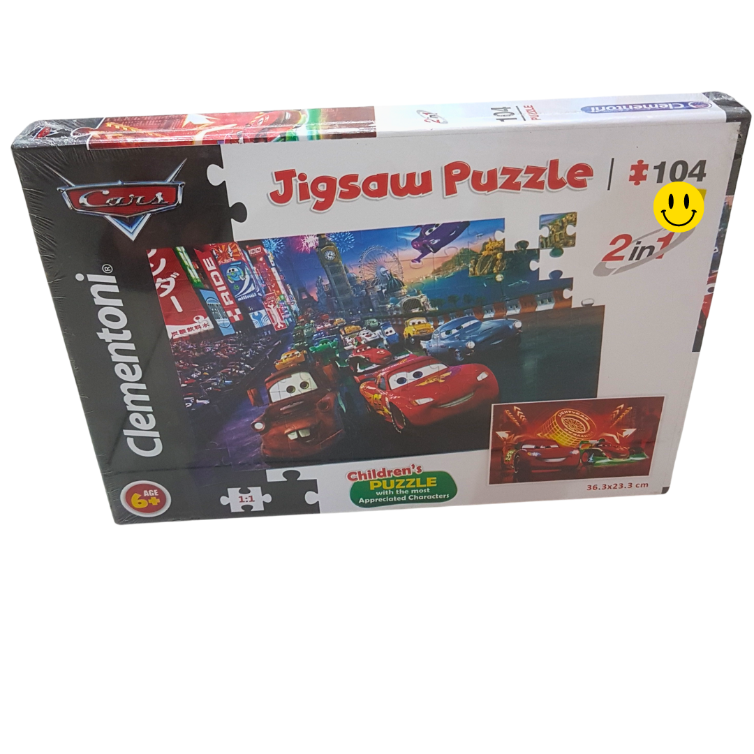 Exciting Racing Night 2-in-1 Jigsaw Puzzle – Double the Fun for Kids