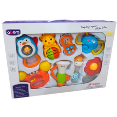 8-Piece Baby Rattle Set - Perfect for Early Development with Vibrant Colors, Shapes, Sounds, and Textures