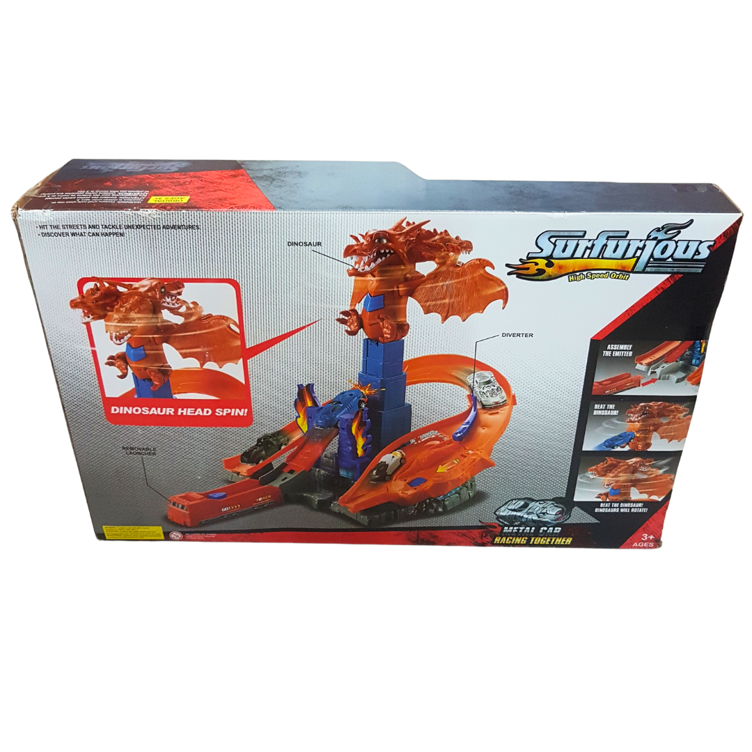 Super Thrill Dragon Challenge Track Set - High-Speed Rotating Obstacle Course for Kids
