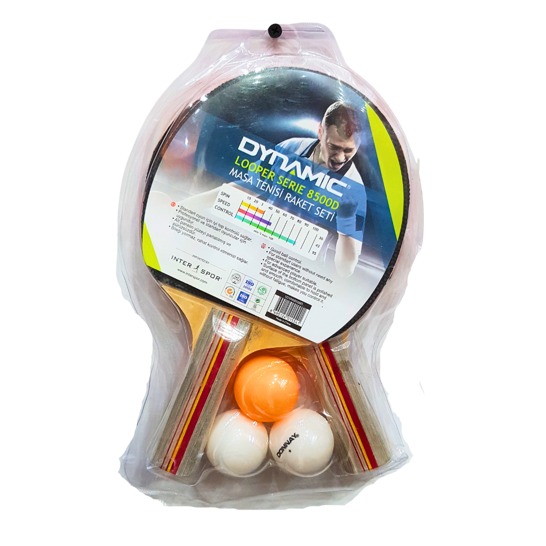 Dynamic Pro Table Tennis Racket Set with 3 Premium Balls - Smooth, Polished Surface for Superior Control - Ideal for Standard & Advanced Players