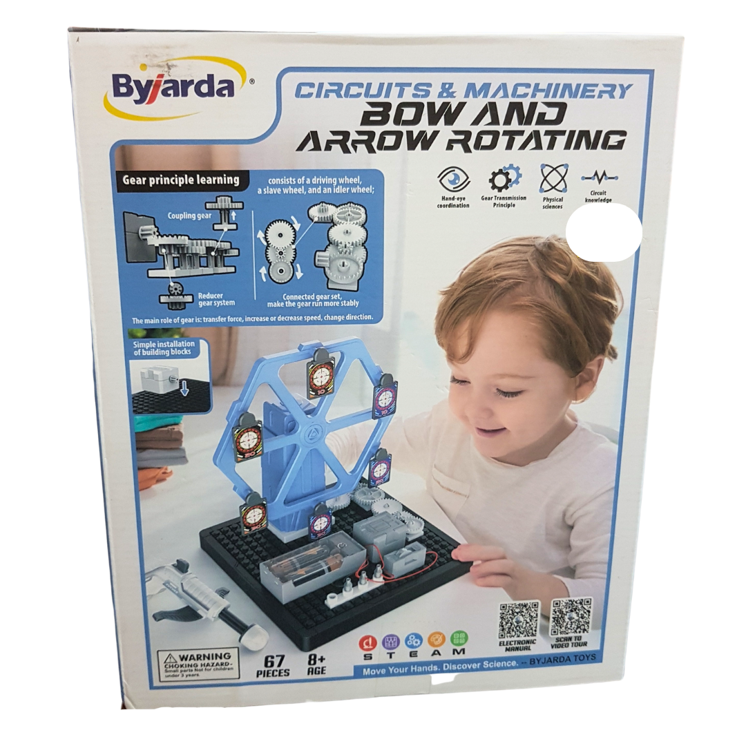 STEM Gear Master Bow and Arrow Set - 67 Piece Circuit & Machinery Kit for Ages 8+, Enhancing Hand-Eye Coordination & Physical Science Skills