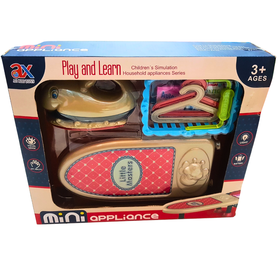Play & Learn Household Appliances Series: Light & Safe Iron and Iron Stand Set for Girls Ages 3+ - Enhance DIY Skills & Visual Sense!