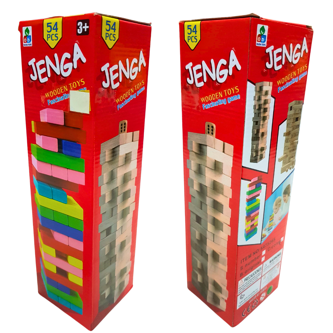 JENGA 54-Piece Wooden Game: Engage & Entertain Kids and Adults Alike, Enhance Coordination & Patience - Fun for Ages 3+