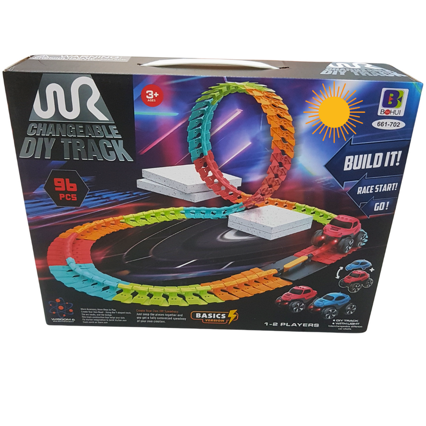 96-Piece Changeable DIY Race Track Set for Kids - Interactive Play for Endless Fun Main image