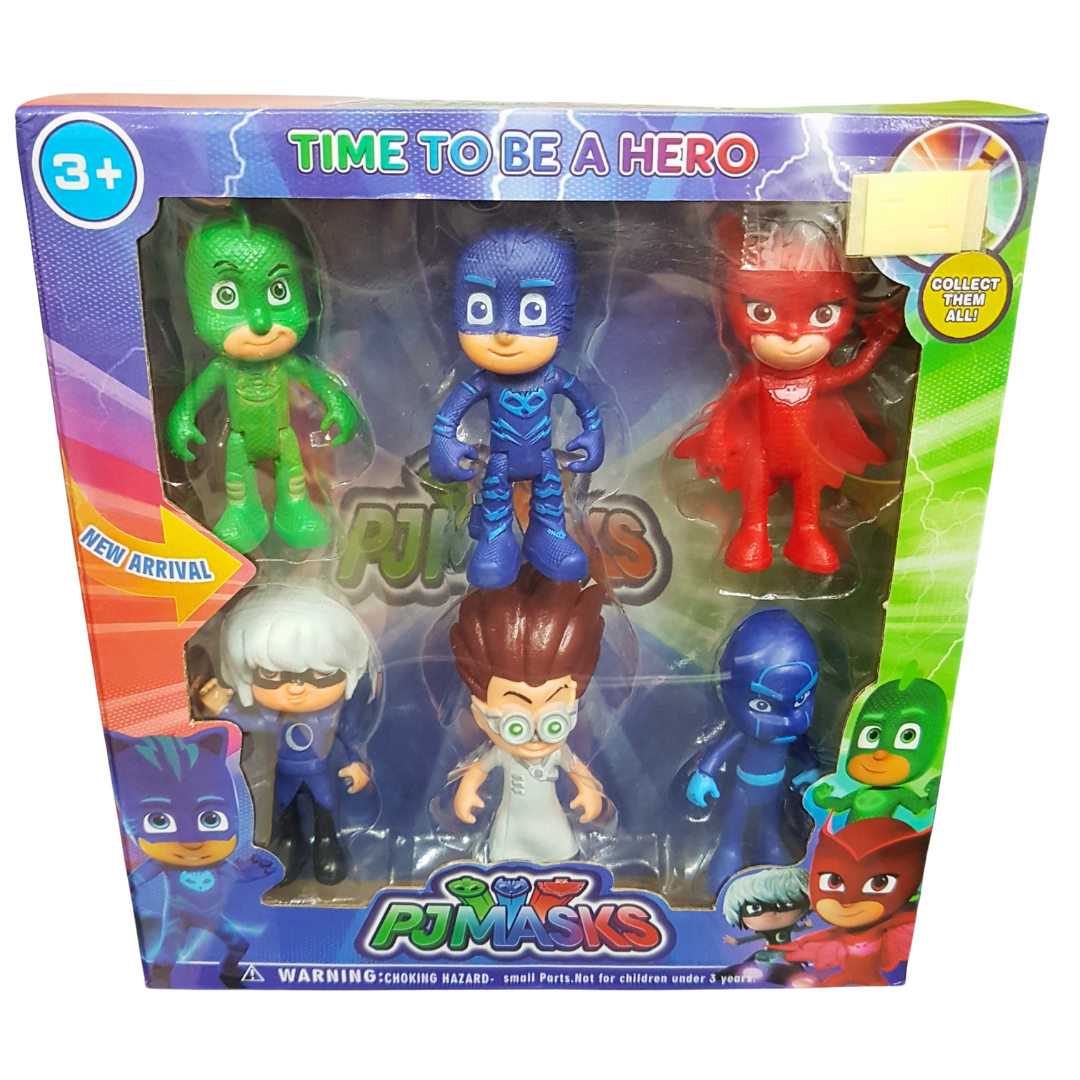 New Arrival: PJ Masks 6-Character Action Figure Set - Perfect Gift for Fans, Suitable for Ages 3+ - Each Figure 2.5 Inches