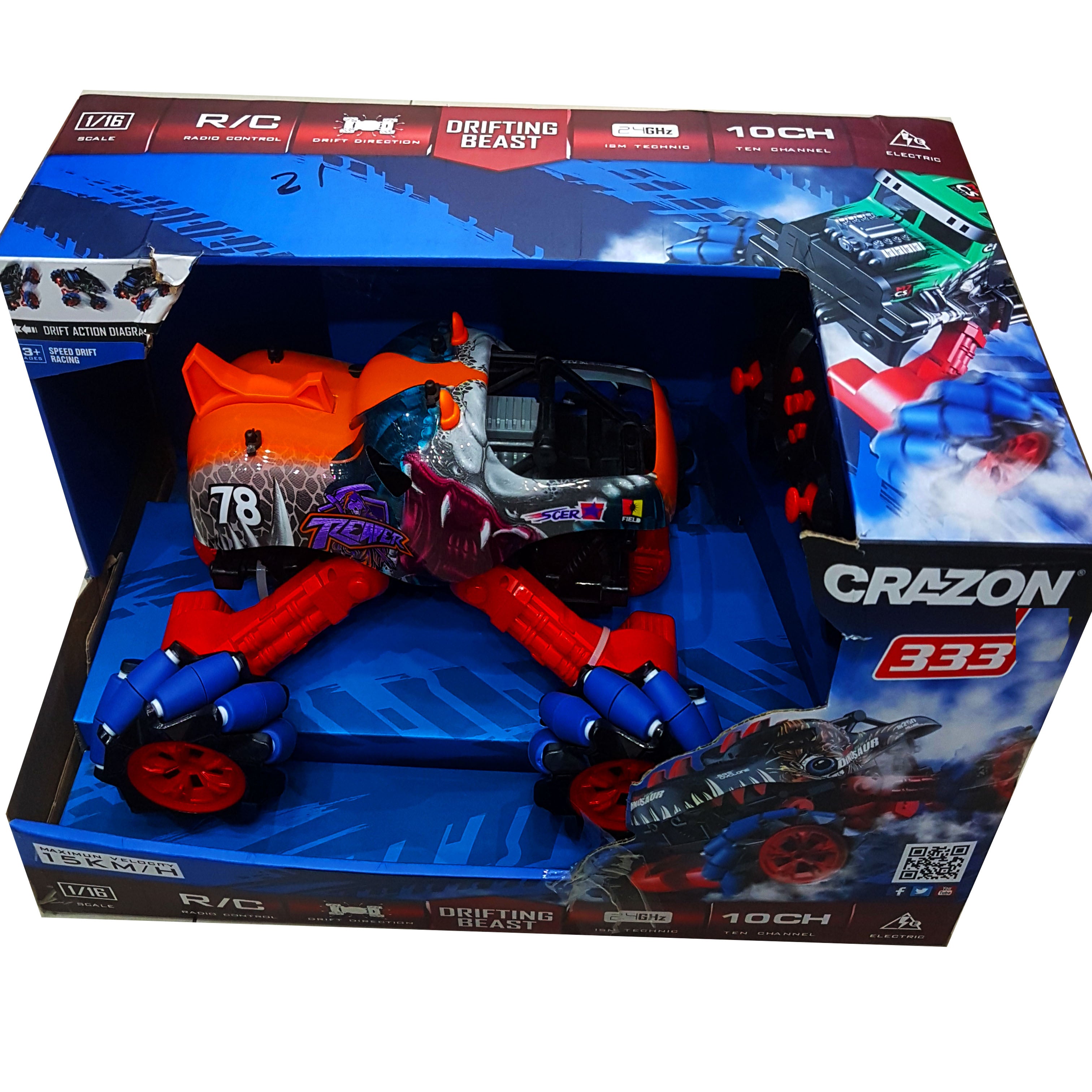 New Arrival 1/16 Scale Remote Control Drifting Beast - 2.4GHz, 10-Channel, 15km/h Max Speed - Ideal Gift for Boys Secondary image