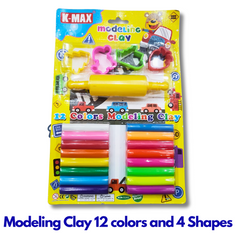Modeling Clay 12 Colors 4 Shapes and 1 Roller Gluten Free Non-Toxic