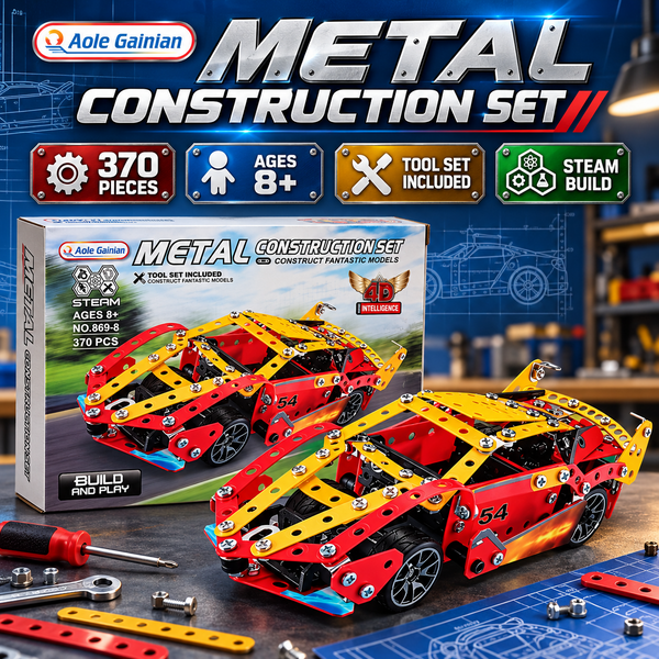 Aole Gainian 370 piece metal construction racing car kit