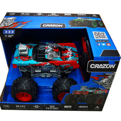 CRAZON 1/12 Scale Remote Control Car with Oversized Tires, 2.4GHz 4 Channel, 15km/h Max Speed, Drift Racing, Big Patfoot - New Arrival Toy for Boys