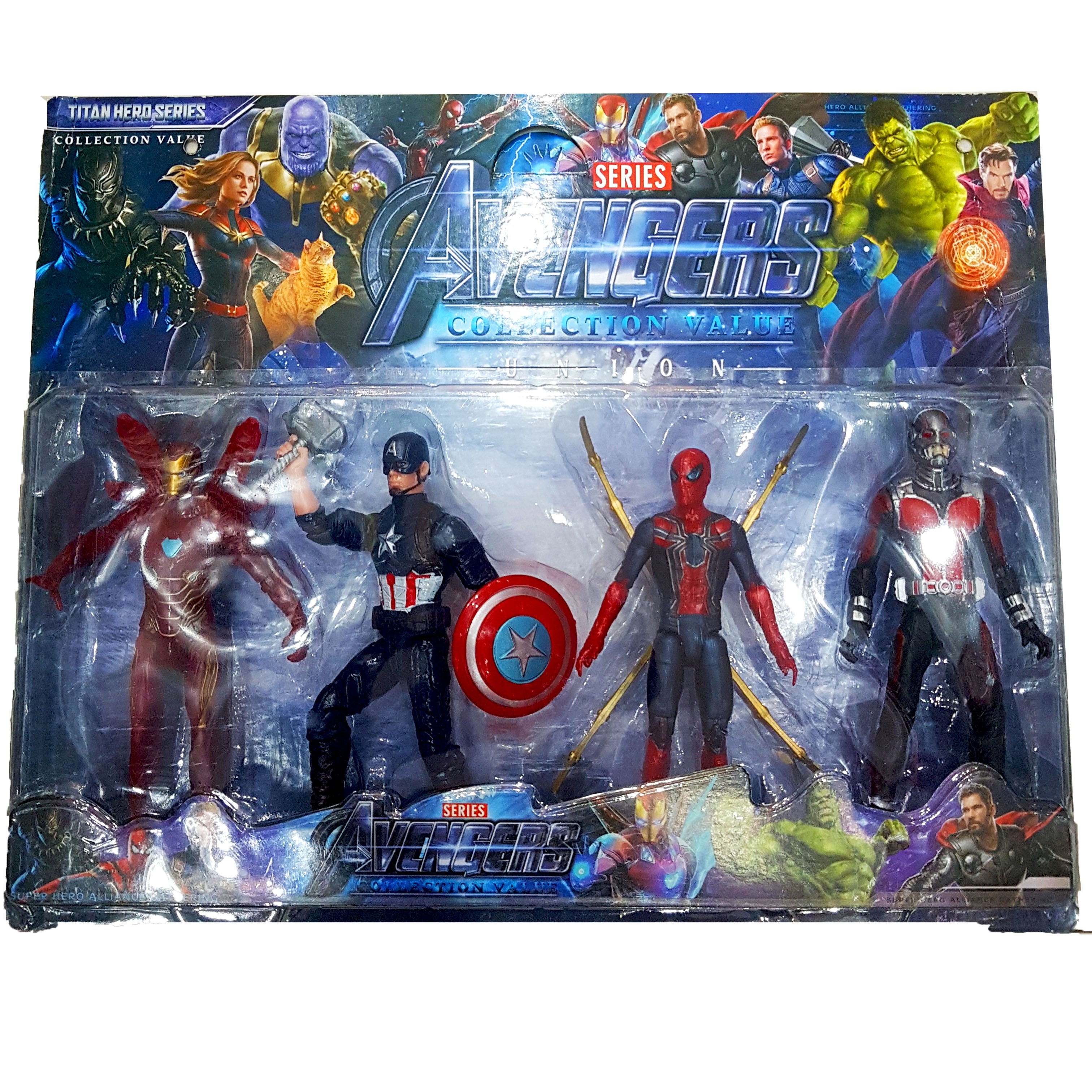Avengers 4-Piece Action Figure Set - Spider-Man, Captain America, Iron Man - Ideal Gift for Kids Ages 3+ | New Arrival
