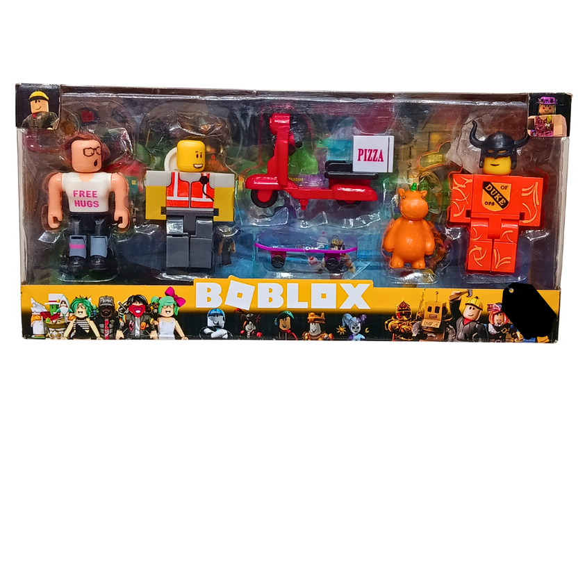 BABLOX block figure set with pizza scooter and accessories Main image