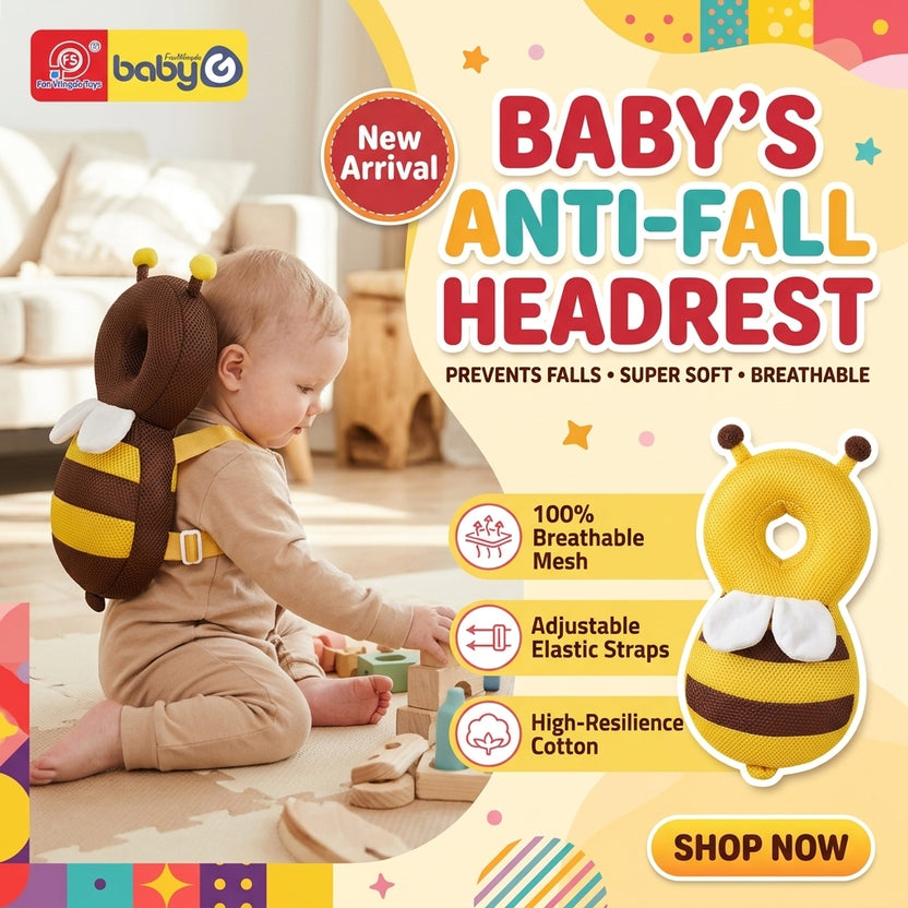 Baby bee-shaped headrest cushion promotional illustration Main image