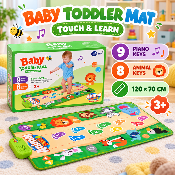 Baby Toddler Mat touch and learn musical animal piano play mat 120 x 70 cm