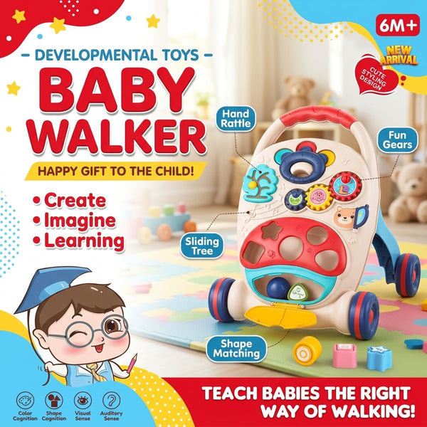 Baby walker illustrated promotional banner