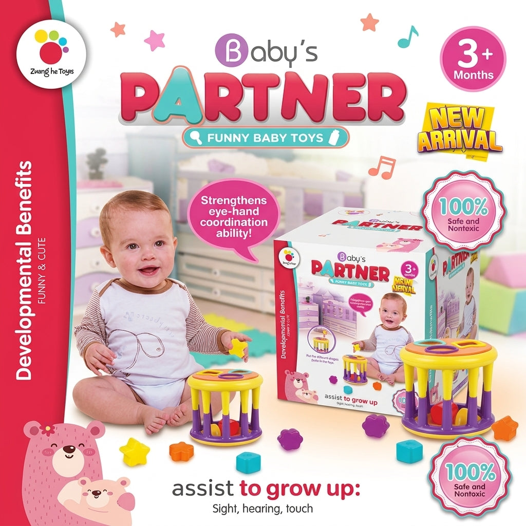 Baby's Partner colourful shape sorter promotional image