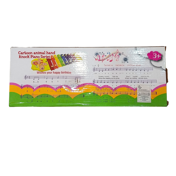 Cartoon Animal Hand Knock Piano back packaging with tunes