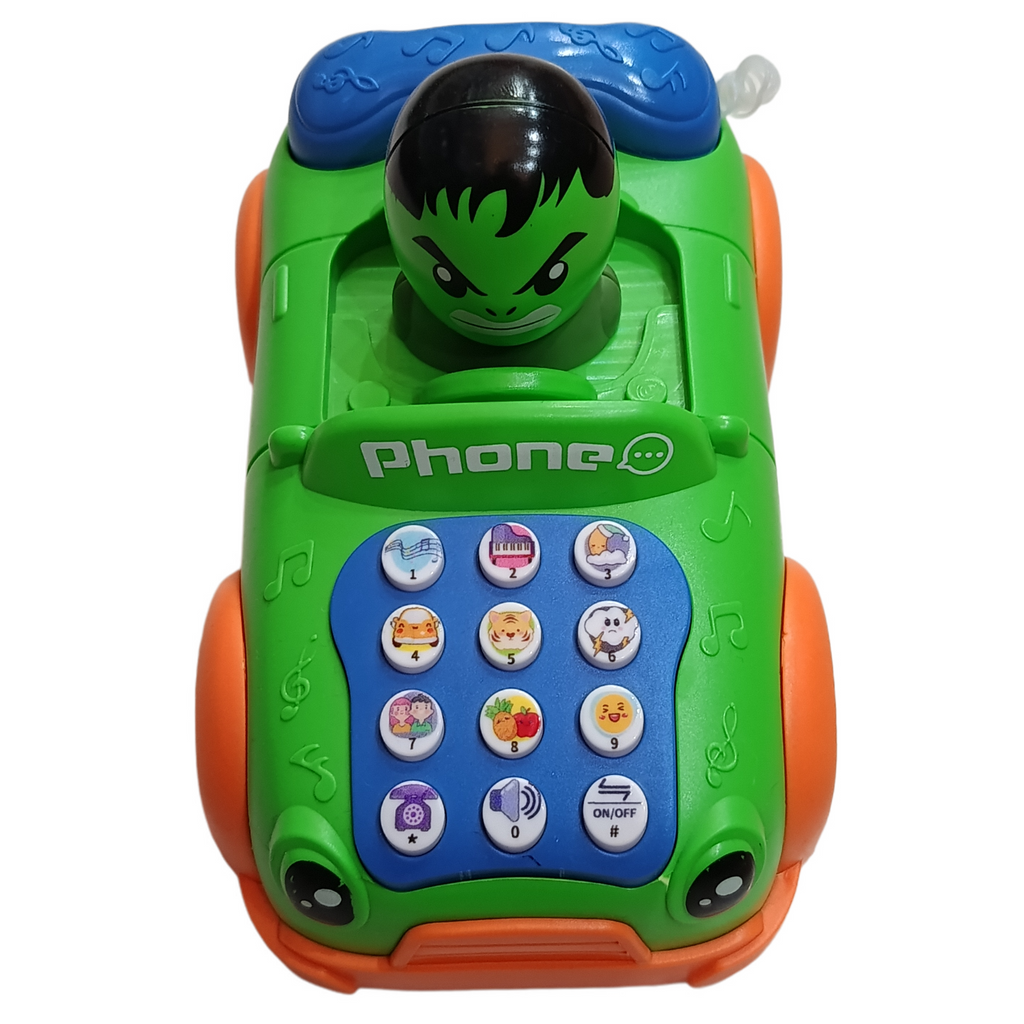 Green superhero toy car
