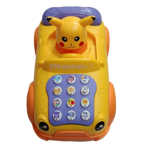 Yellow cartoon character toy car