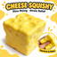 Yellow cheese-shaped slow rising squishy squeeze stress relief toy