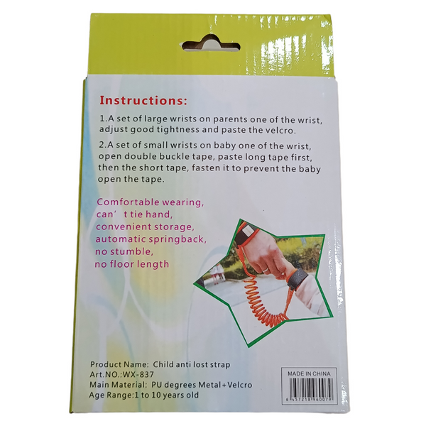 WX-837 child anti lost strap instructions barcode and specifications