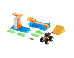 Mattel Hot Wheels Monster Trucks Launch Anbash Play Set With 4 Crushed Cars