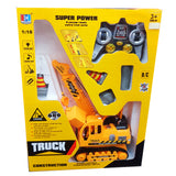 MegaLift Super Power Toy Crane 1:18 Scale - Remote Control, Flashing Lights, Realistic Sound Effects, Moveable Parts for Kids 3+ Years - High Simulation Engineering Vehicle Model