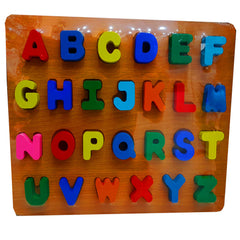 Premium Quality 3D Cut Colorful Wooden Capital Letters A-Z with Elegant Wooden Tray - Educational and Decorative Alphabet Set