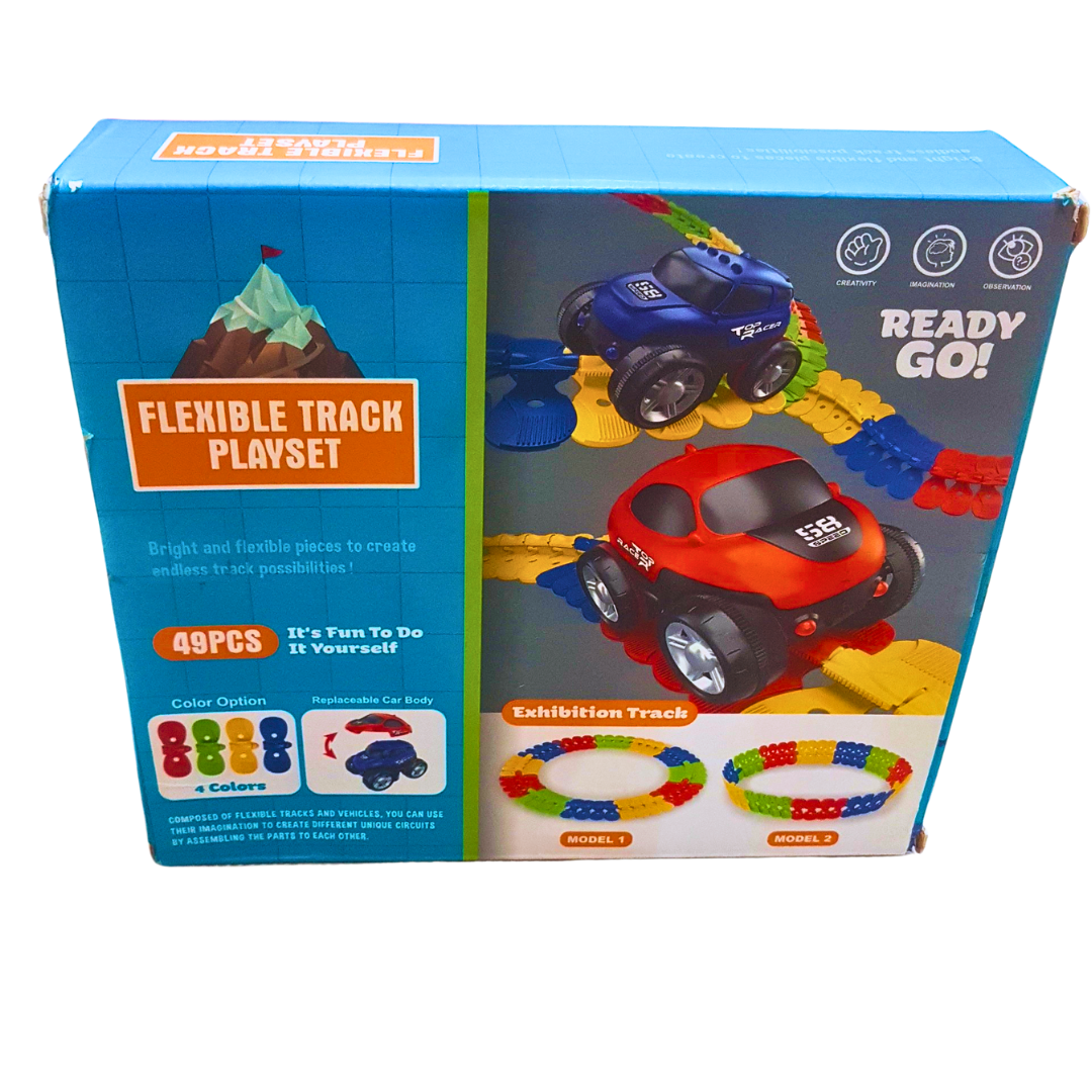Flexible Track Playset – 49-Piece DIY Car Racing Track with 2 Vehicles | Creative Track-Building Toy for Kids (Ages 3+) Secondary image
