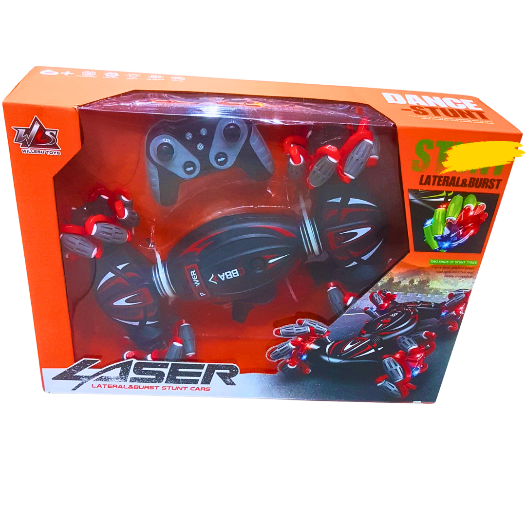 Laser Lateral & Burst RC Stunt Car – High-Speed Remote Control Car with 360° Spins, Drift & Dance Mode | Rechargeable & 2.4GHz Control (Ages 6+)