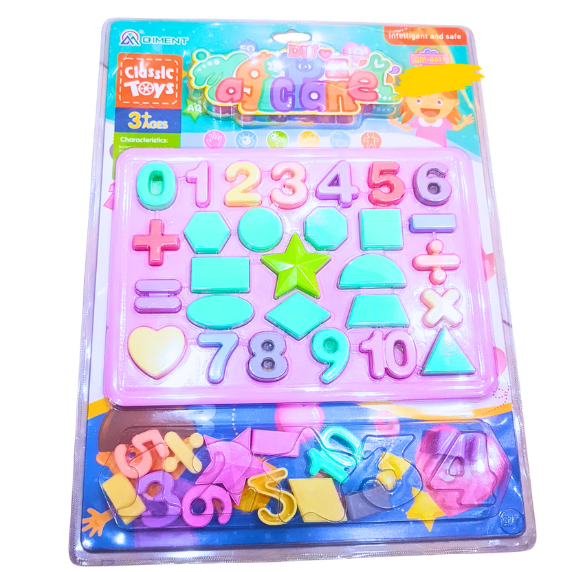 DIY Numbers & Shapes Puzzle Set – Educational Math & Geometry Learning Toy | Interactive Montessori Counting & Sorting Board for Kids (Ages 3+) Main image